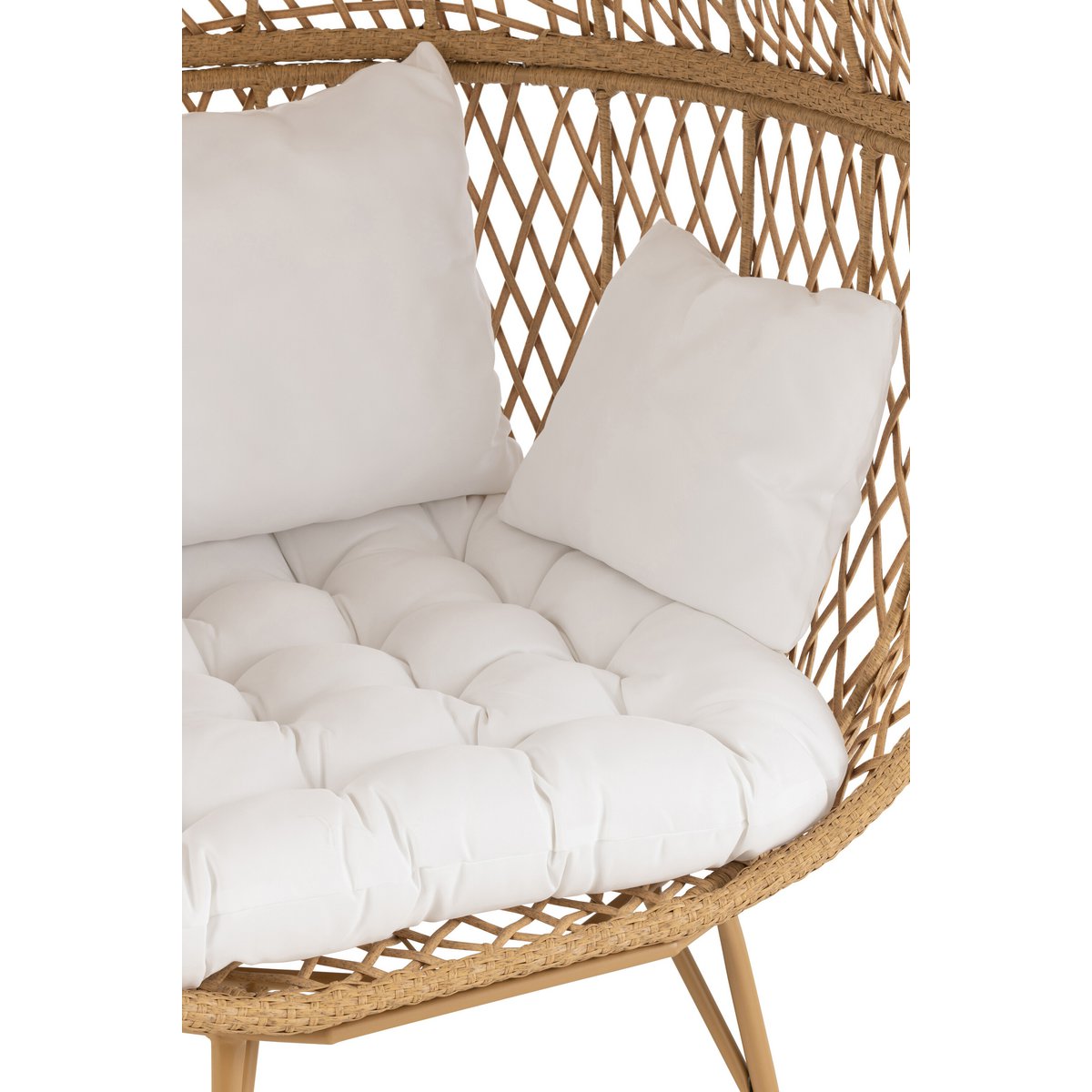 J-Line Lounge Chair+Kissen Eva Metal/Reed Beige