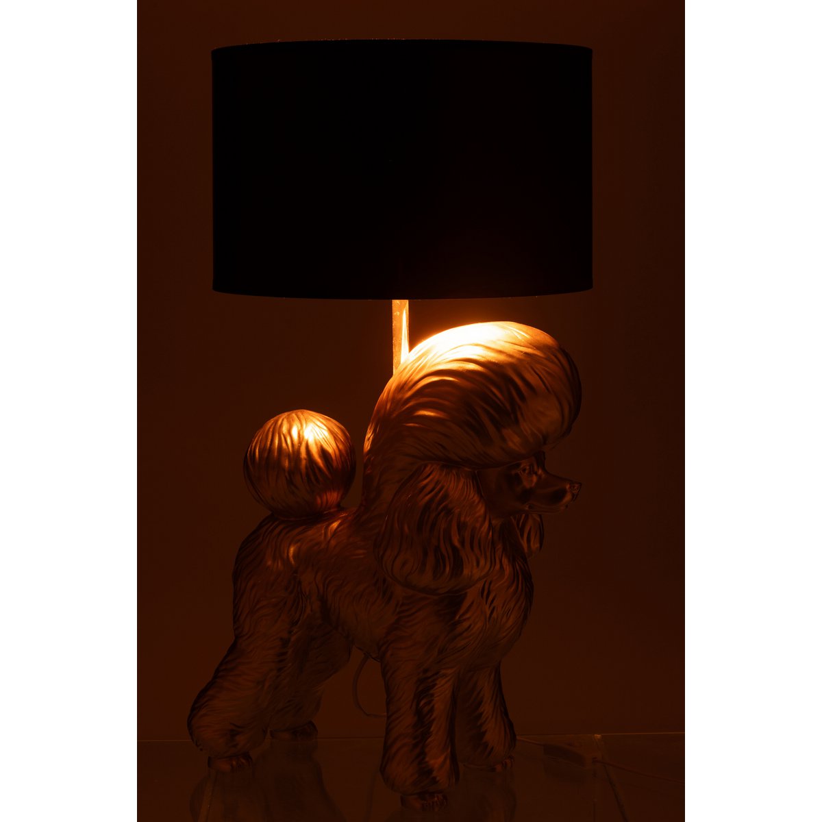 J-Line Lampe Hund Pudel Resine Gold
