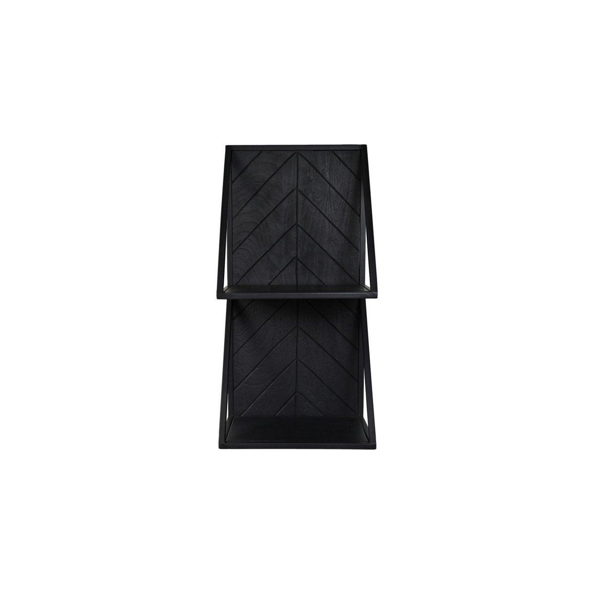 HSM Collection-Doppelwandregal -30x20x60-Schwarz-Mango/Metall