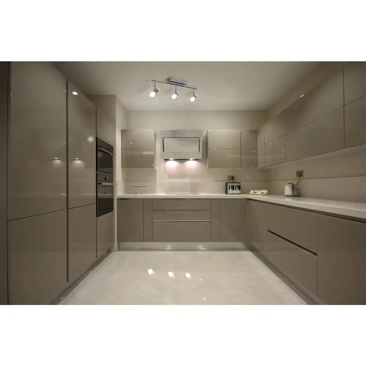 LED Deckenleuchte "GARDA" 46 cm lang, mit integrierten LEDs, aus chromfarbenem Metall und Acryl