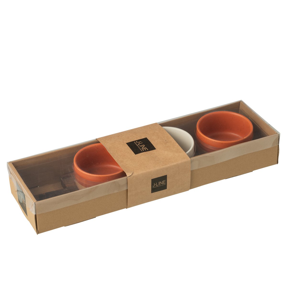 J-Line Tapas-Geschirr 3 Sets + Schüssel in Box Orange/Weiß