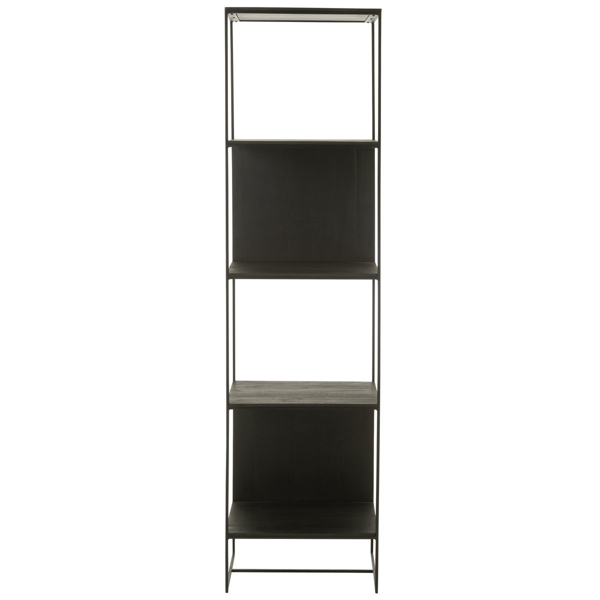 J -Line Rek Slim Teak - Holz/Metall - Schwarz