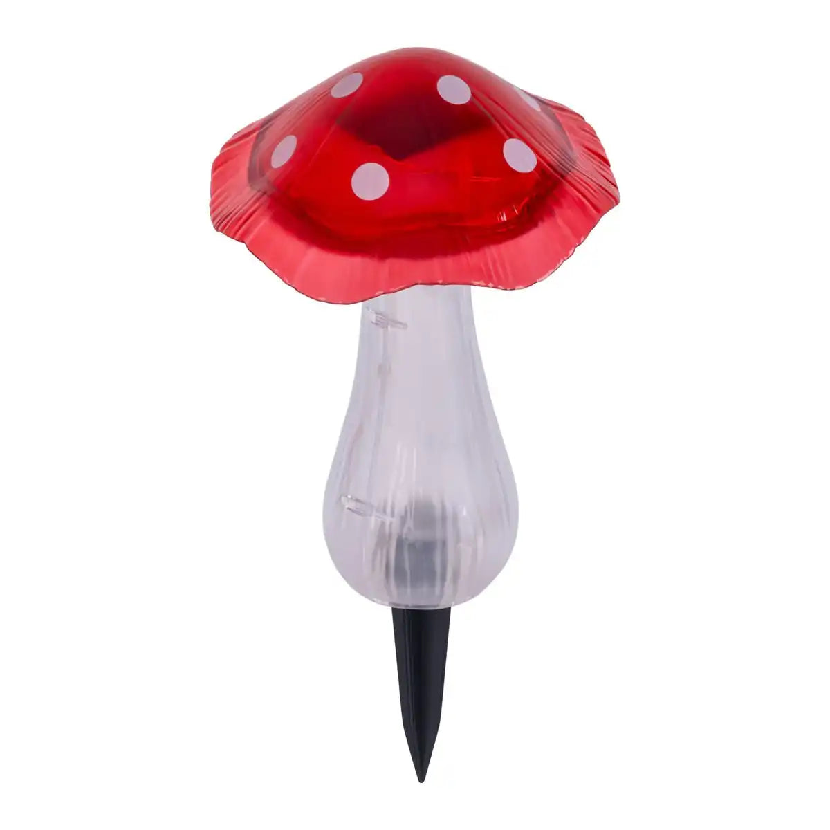 Solar-Dekoerdspieße 2er Set "MANTAR" Ø 13 cm, 29 cm hoch, transparenter Kunststoff in Rot, Gelb und Klar, integrierte LEDs, kaltweiß