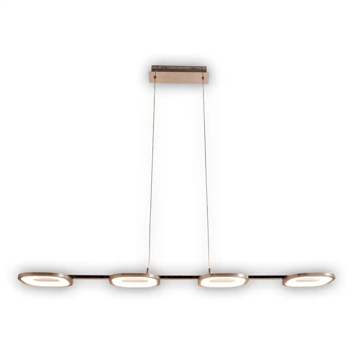 LED Pendelleuchte "BEAM" aus Metall und Kunststoff in Stahl-blank, mit integrierter LED
