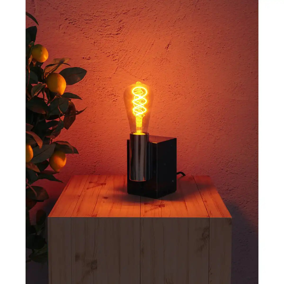 LED Leuchtmittel "DILLY" 3er-Set E27-Fassung, 4 Watt, Ø 6,4cm, aus Metall und Glas, amber