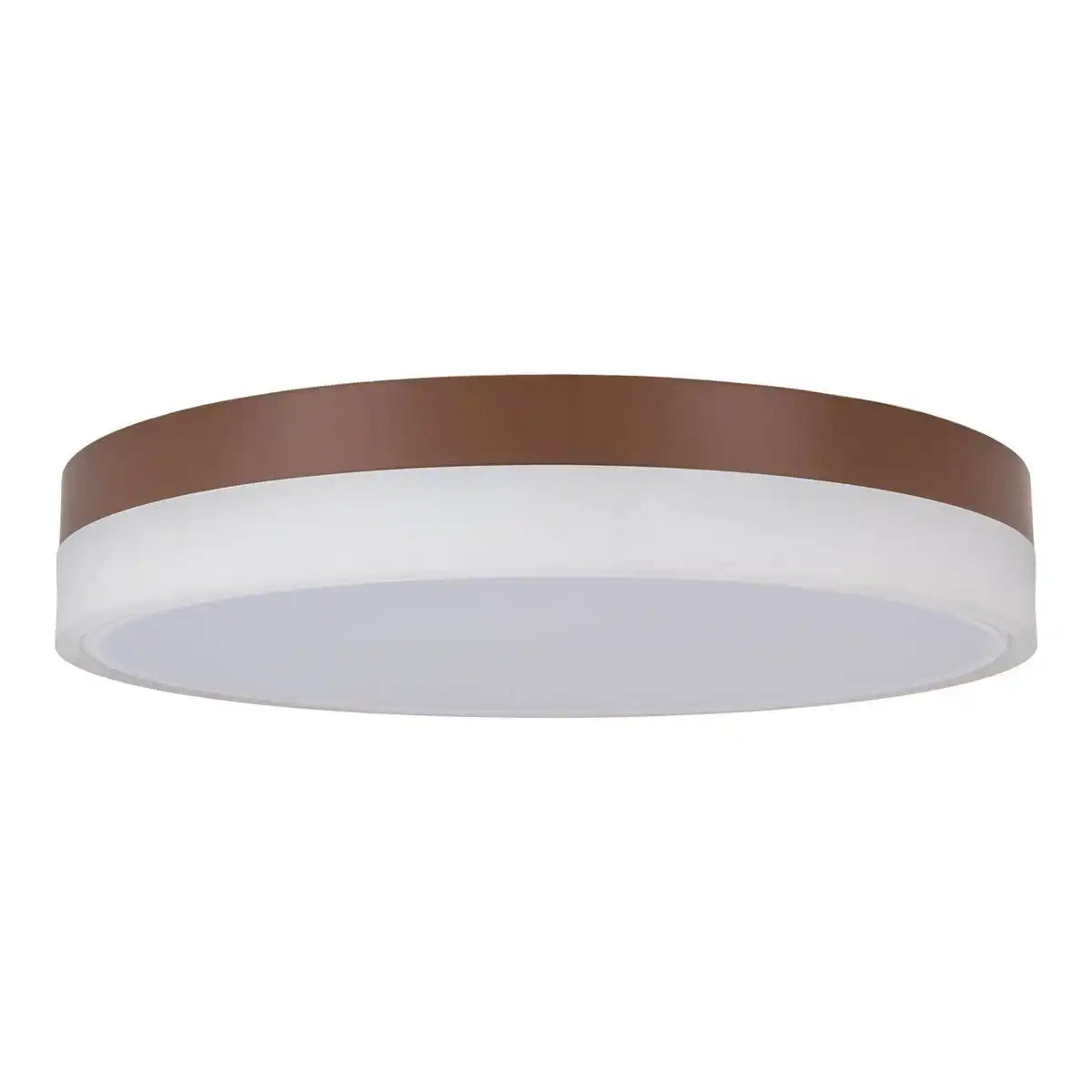 LED Deckenleuchte "Lola" Ø von 50 cm, 9 cm hoch, Metall und Kunststoff in Braun und Weiß, integrierte LEDs, 1900 lm, dimmbar, CCT-Funktion 3000-6500 K, Nachtlichtfunktion
