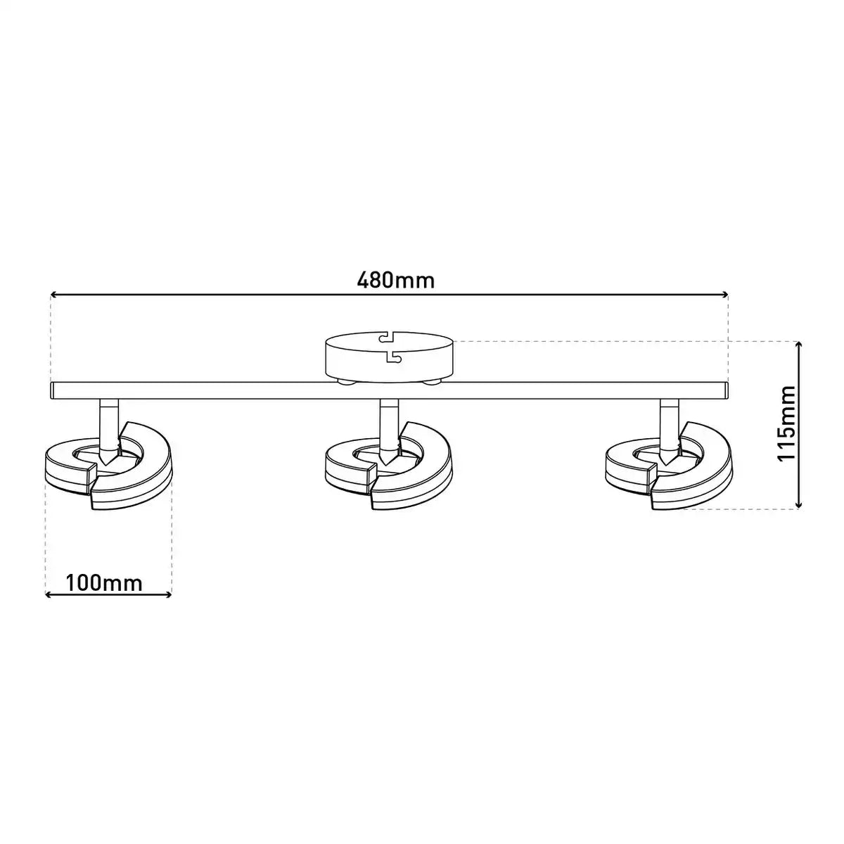 3er LED-Wand-u. Deckenspot "AFFI"