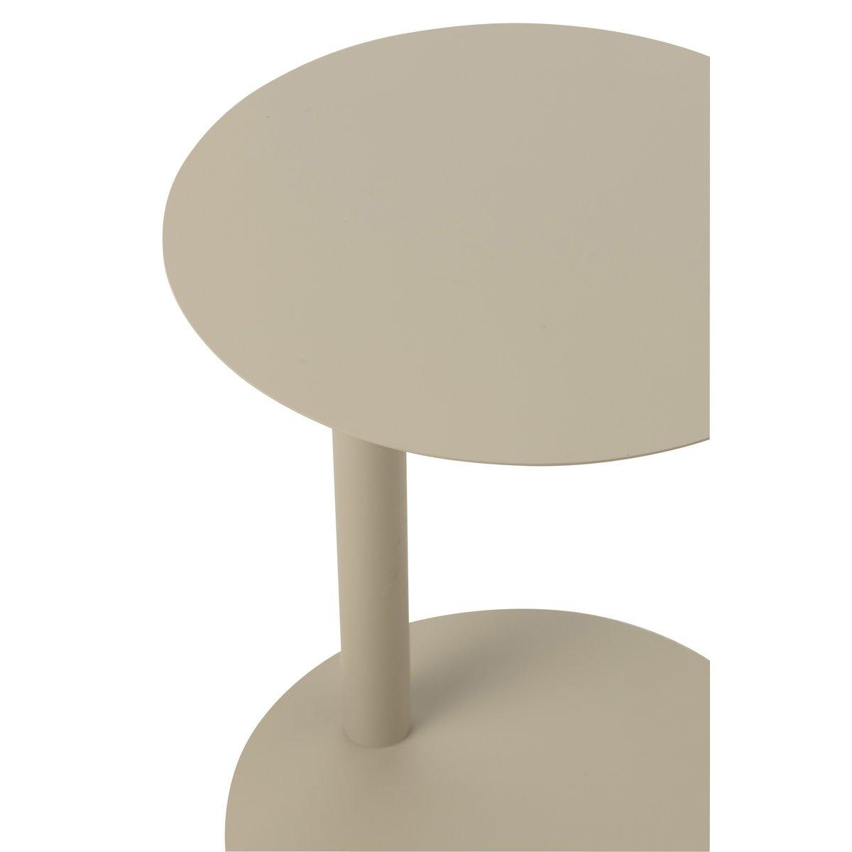 J-Line Beistelltisch Rund Metall Beige