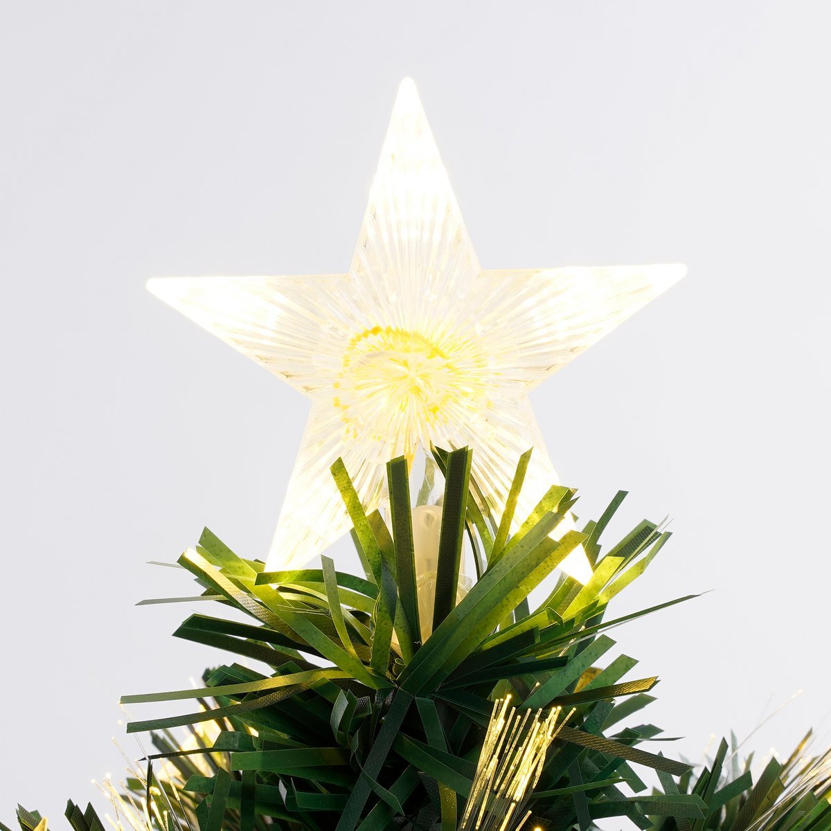 Künstlicher Weihnachtsbaum Mercury mit Glasfaserbeleuchtung – H60 x Ø30 cm – Grün
