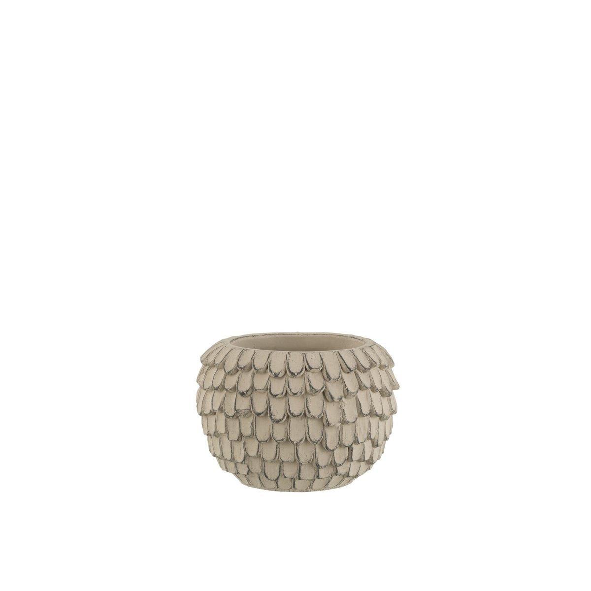 J-Line Blumentopf Leaf Cement Hellgrau Extra Small