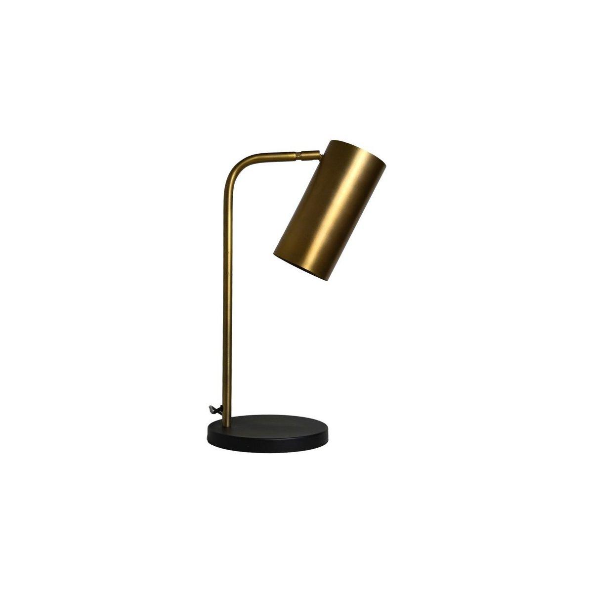 HSM Collection Tischlampe-30x20x50-Gold/Schwarz-Metall