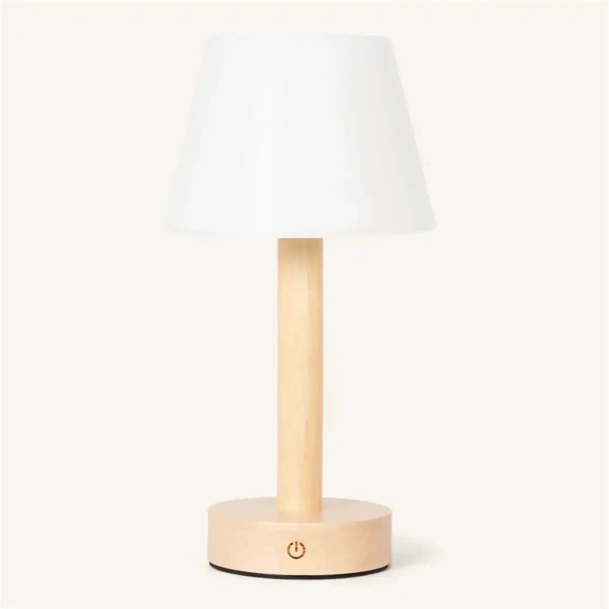 Zoë Hellbraune wiederaufladbare Tischlampe aus Holz | Dimmbar, USB-C, 80-Stunden-Akku