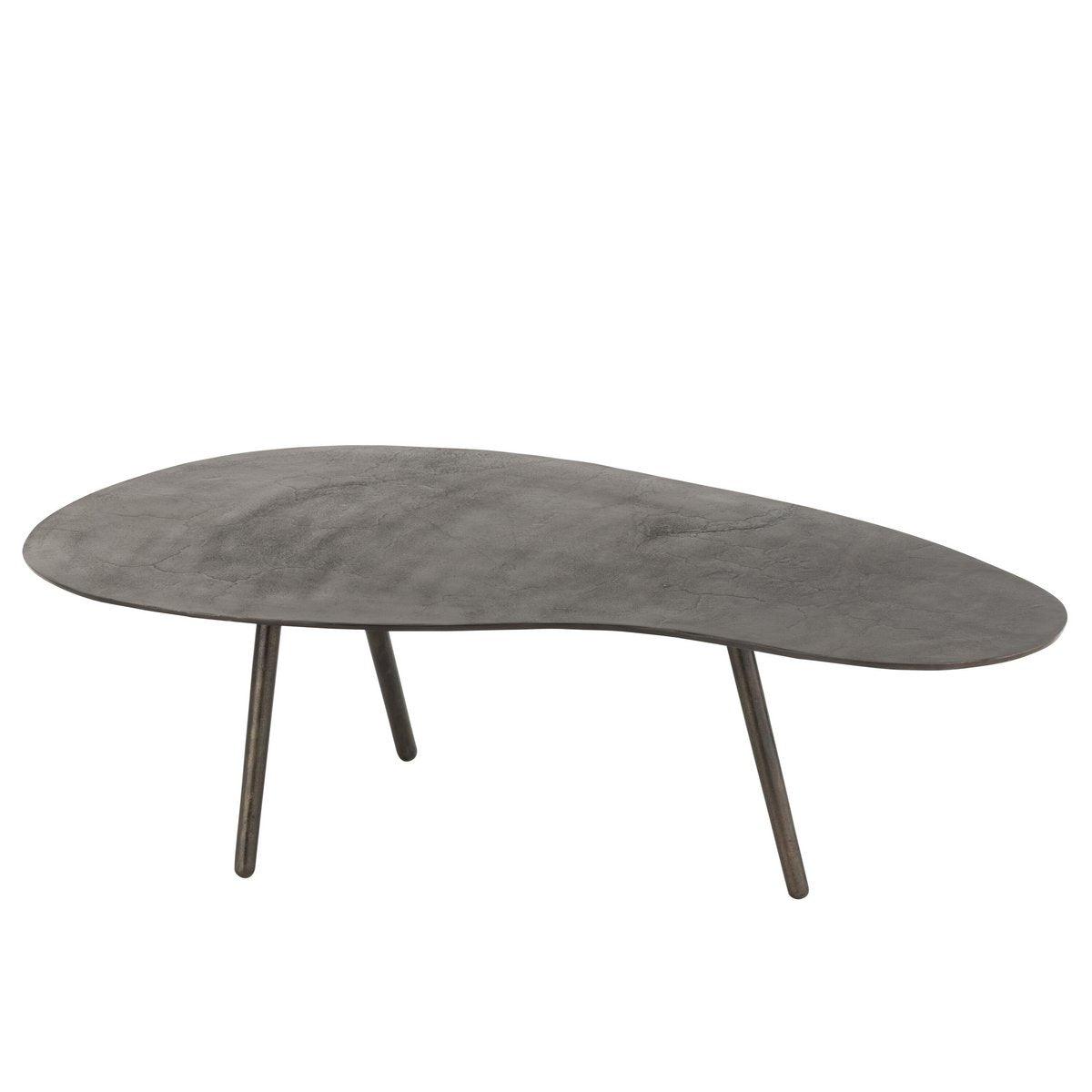 J-Line Couchtisch Drop Aluminium/Eisen Schwarz Groß – 119,00 x 71,50 x 36,00 cm