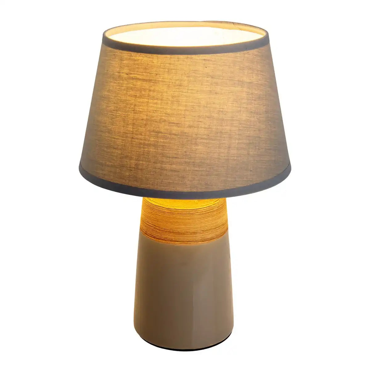 Keramik Tischleuchte "TALIA", Tischlampe aus Keramik, beige/grau, mit E14-Fassung, für Esszimmer, Wohnzimmer, Diele oder Büro, 31 cm hoch