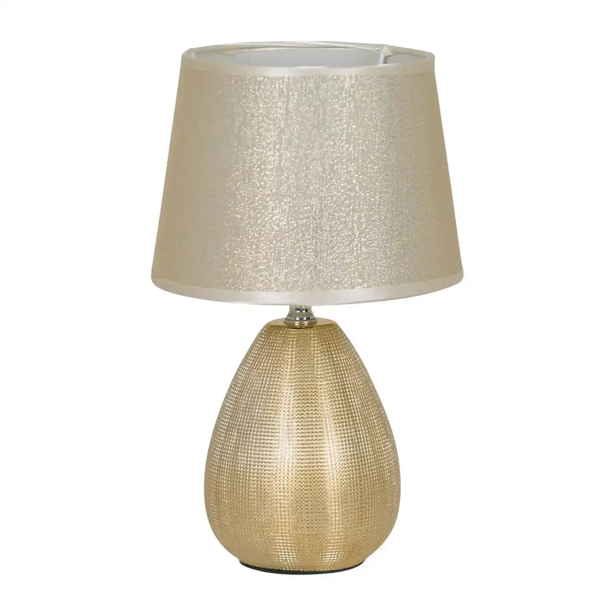 Keramik Tischleuchte "Simply Ceramics", Tischlampe aus Keramik, Gold, mit E14-Fassung, für Esszimmer, Wohnzimmer, Diele oder Büro, 31 cm hoch