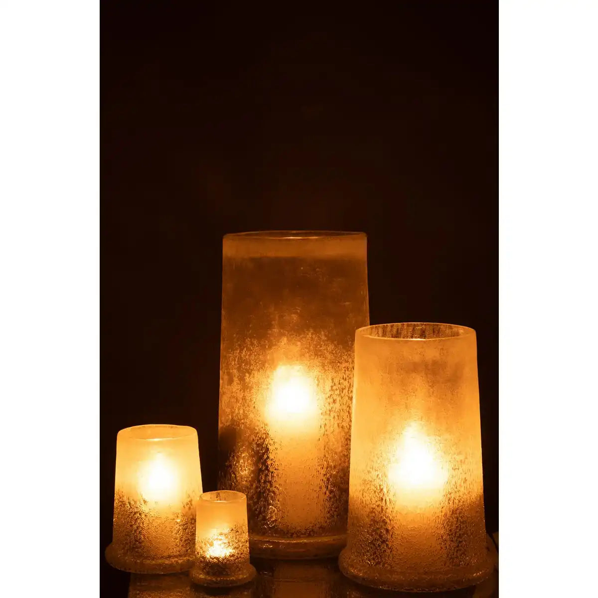 J-Line Windlicht Suiker Glas Wit Extra Large