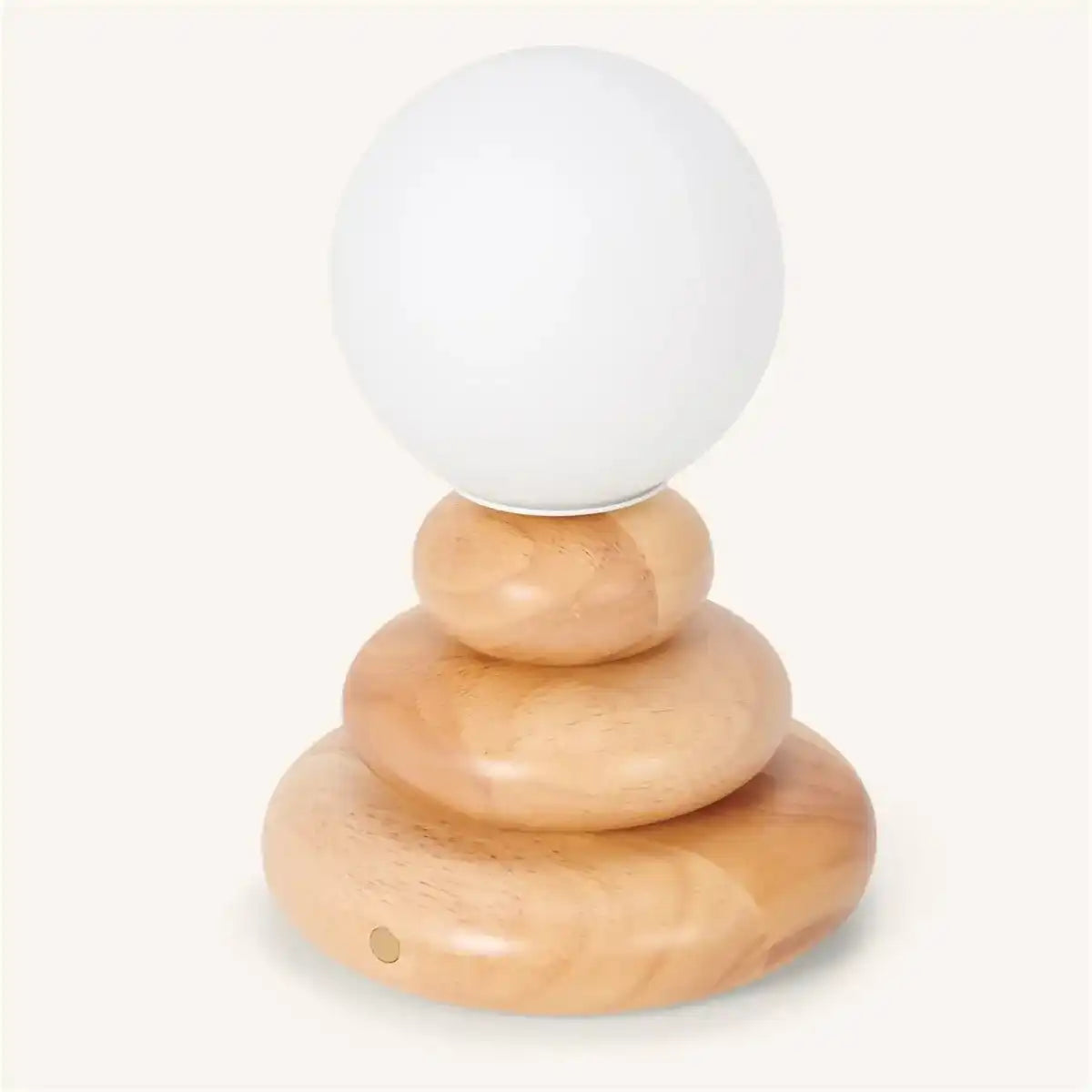 Wiederaufladbare Lampe Isabella aus Holz und Glas – kabellos und dimmbar