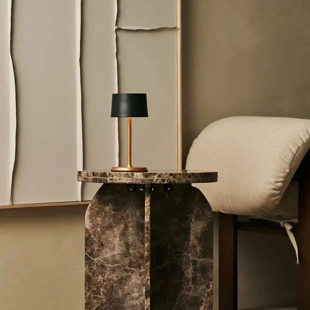 David Black & Gold wiederaufladbare Tischlampe 2 in 1 mit einstellbarer Höhe - dimmbar und kabellos mit 120 Stunden Akku