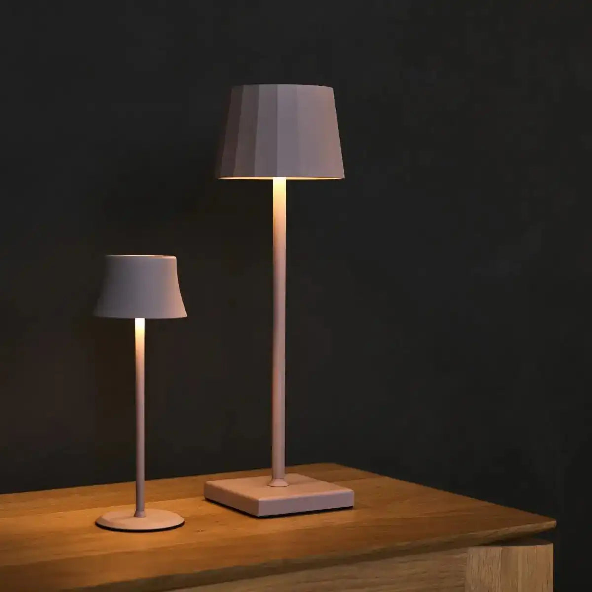 Combi-Set Professional-8 x Wouter Koala Brown wiederaufladbare Tischlampen & 1 x Zentralstation Wireless Ladestation mit Qi-Technologie-