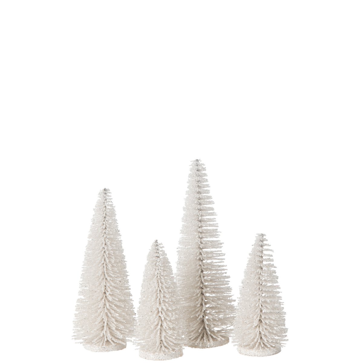 J -Line Dekoration Weihnachtsbaum Glitzer - Kunststoff - Weiß - Box von 7
