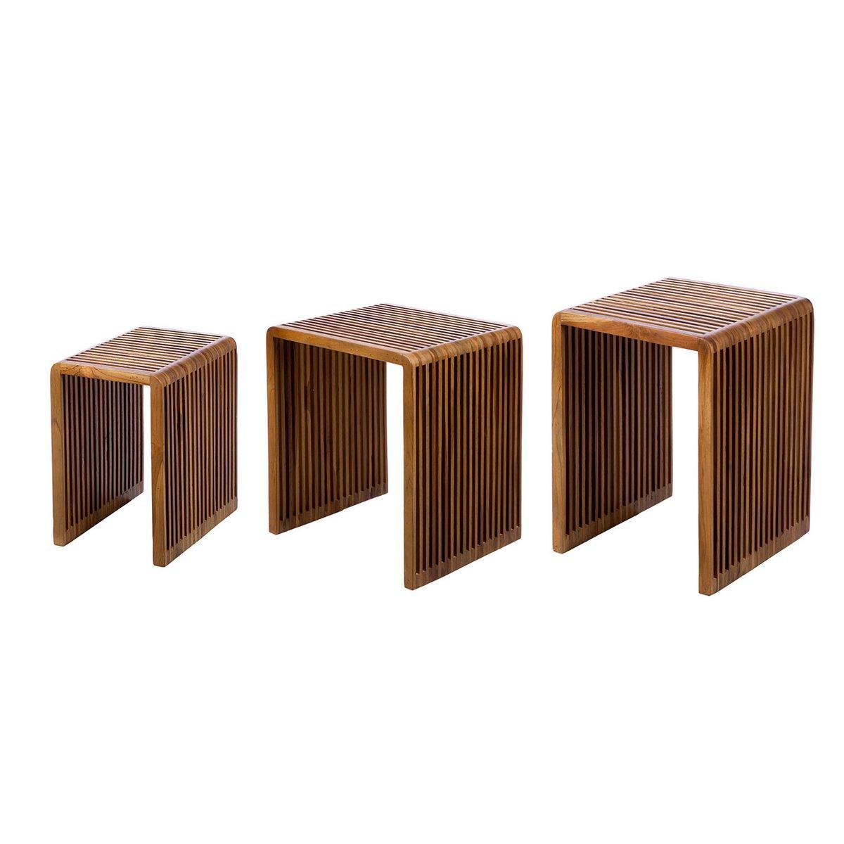 3er Set Beistelltisch rechteckig Cali H.50 cm