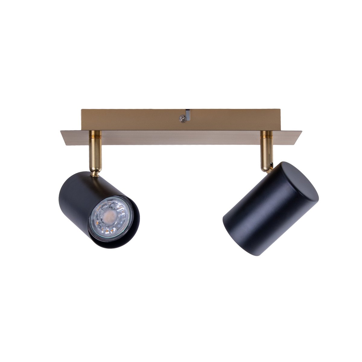 2er Wand- und Deckenleuchte "FRIDA" in Metall schwarz / Gold, Deckenstrahler, GU10, Deckenlampe für Esszimmer, Wohnzimmer, Diele oder Büro, 24 cm lang