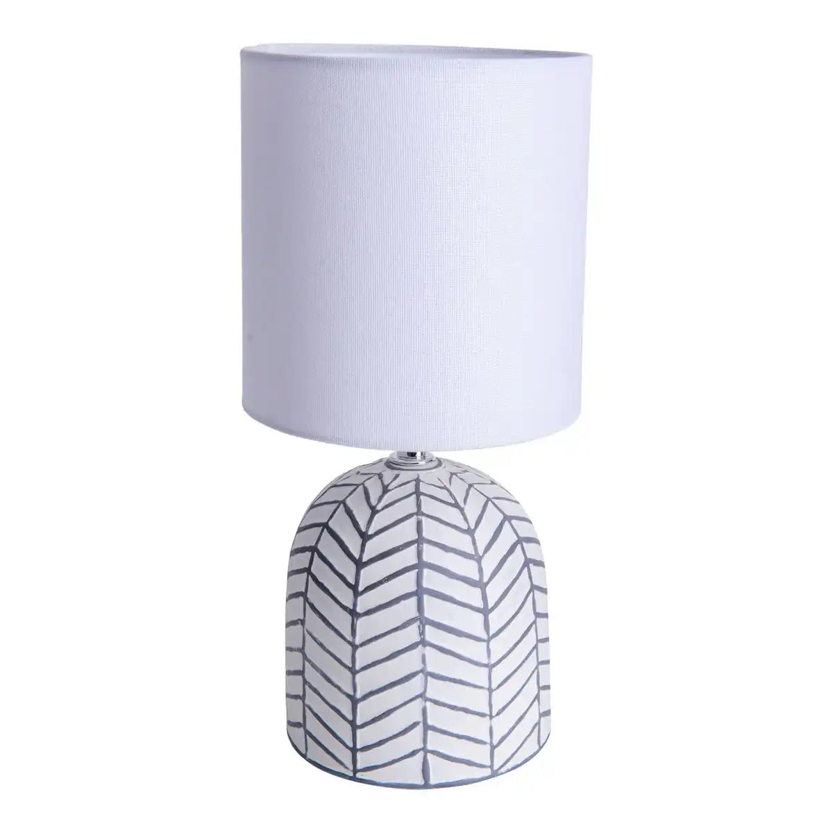 Keramik-Tischleuchte "FOLIO" weiß, Tischlampe aus Keramik, weiß, mit E14-Fassung, für Esszimmer, Wohnzimmer, Diele oder Büro, 27,50 cm hoch