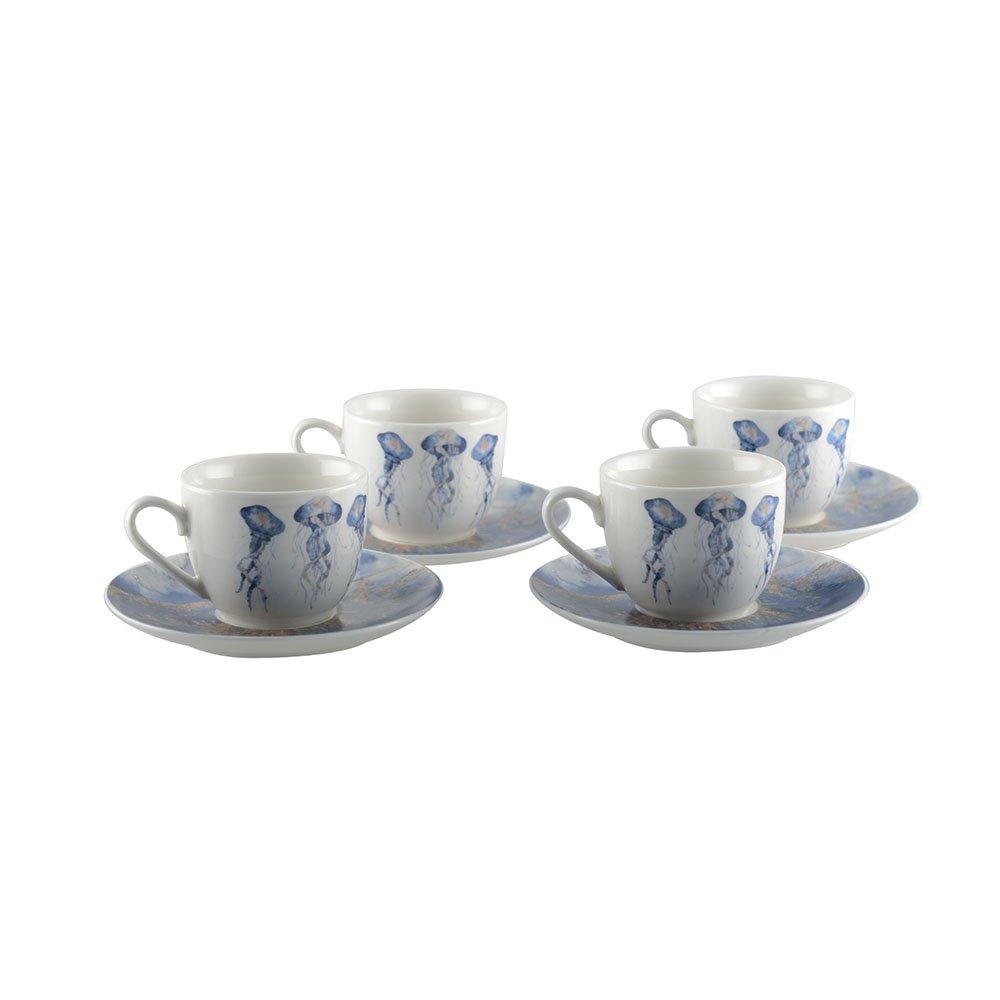 Set von 4 Cafébechern mit Tassen Meduse