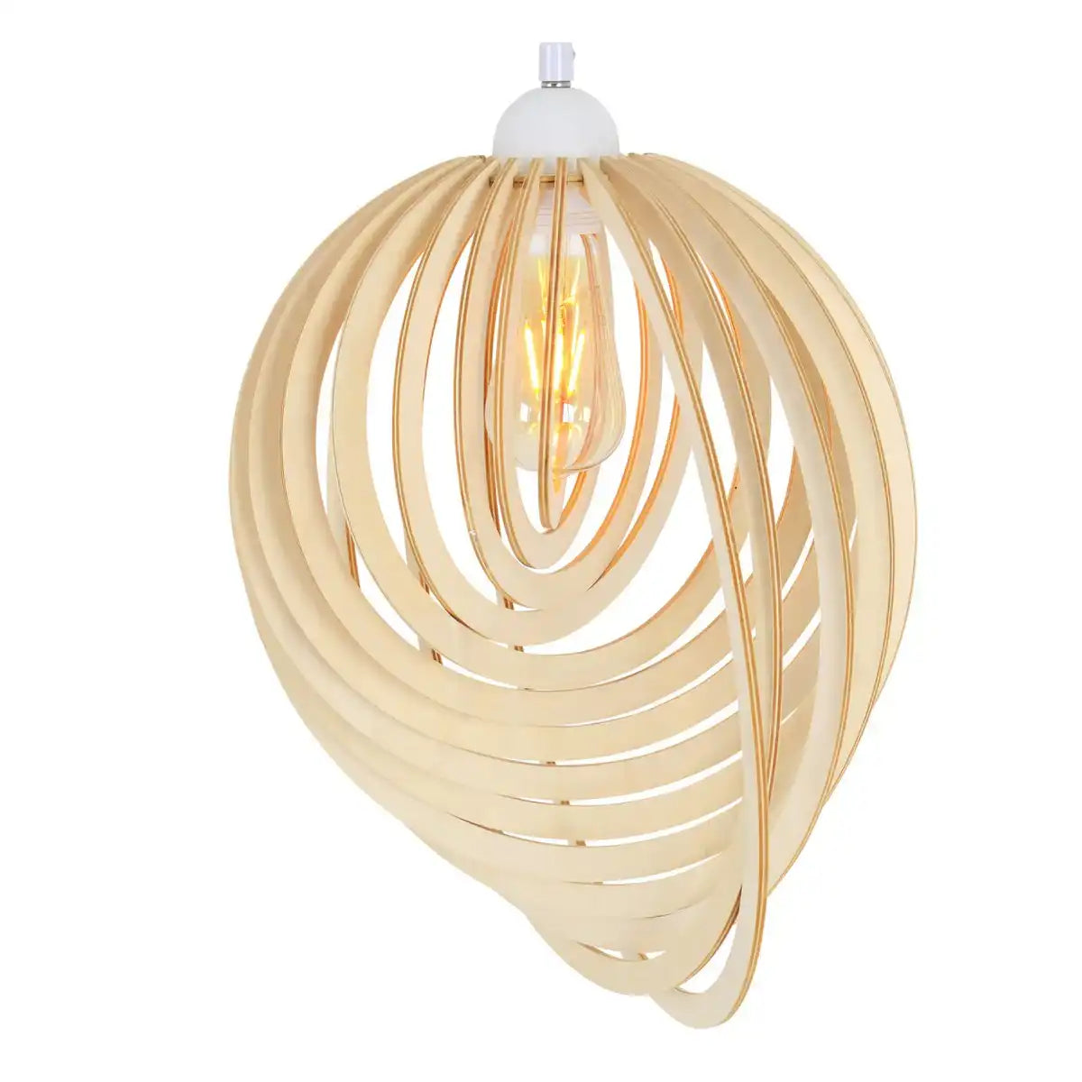 Pendelleuchte "ARMELLA" Ø 40 cm, 1x E27 (nicht enthalten) aus Holz und Kunststoff, für Essziummer, Wohnzimmer, Büro, Kinderzimmer