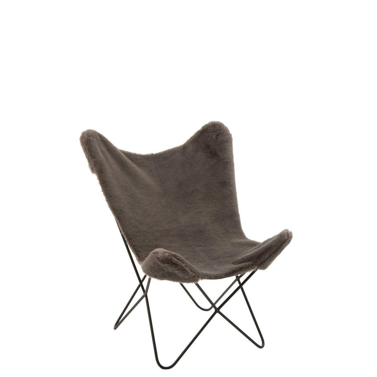 J-Line Bezug Butterfly Chair Cutie – Kunststoff – Grau