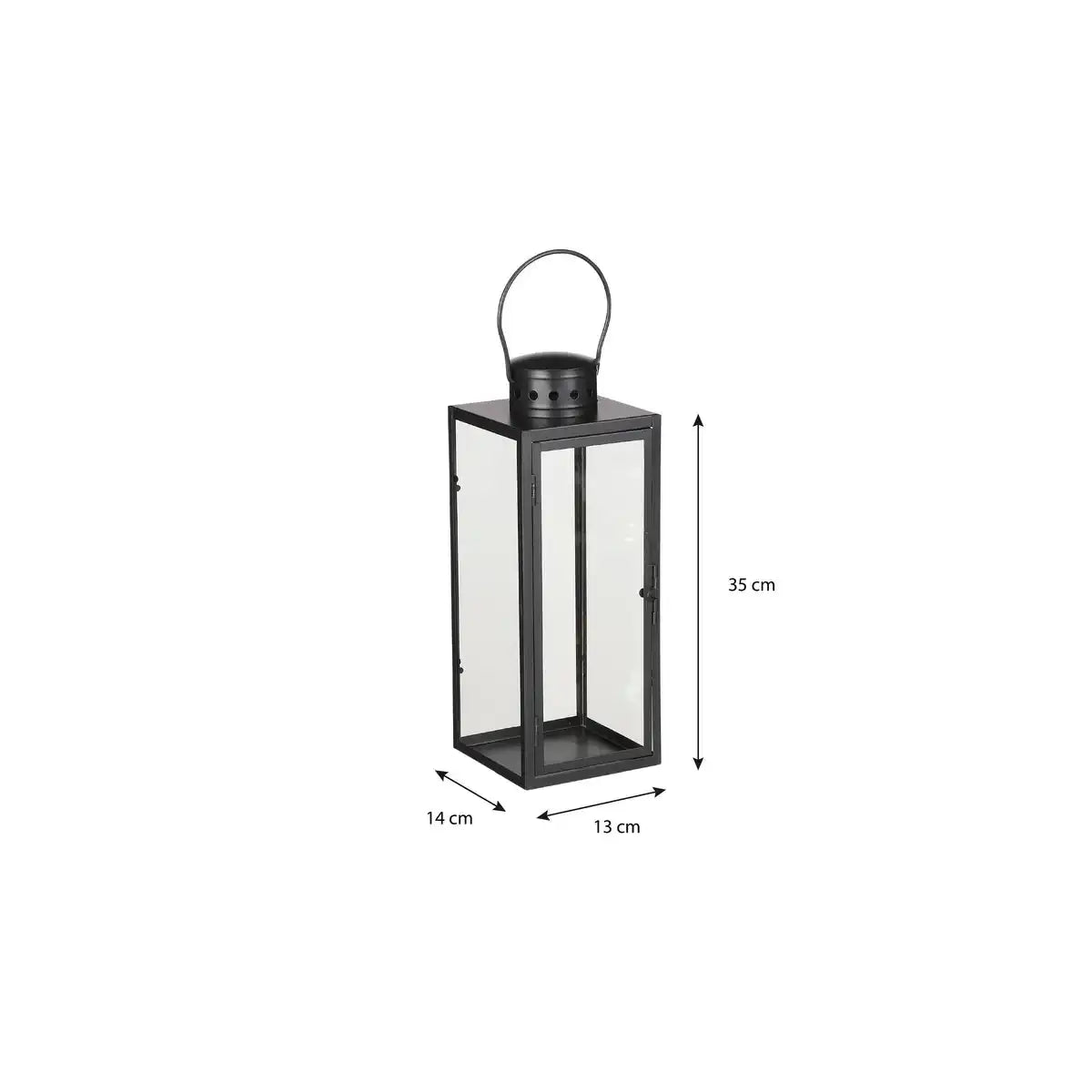 Arzilla Laterne – L14 x B13 x H35 cm – Schwarz