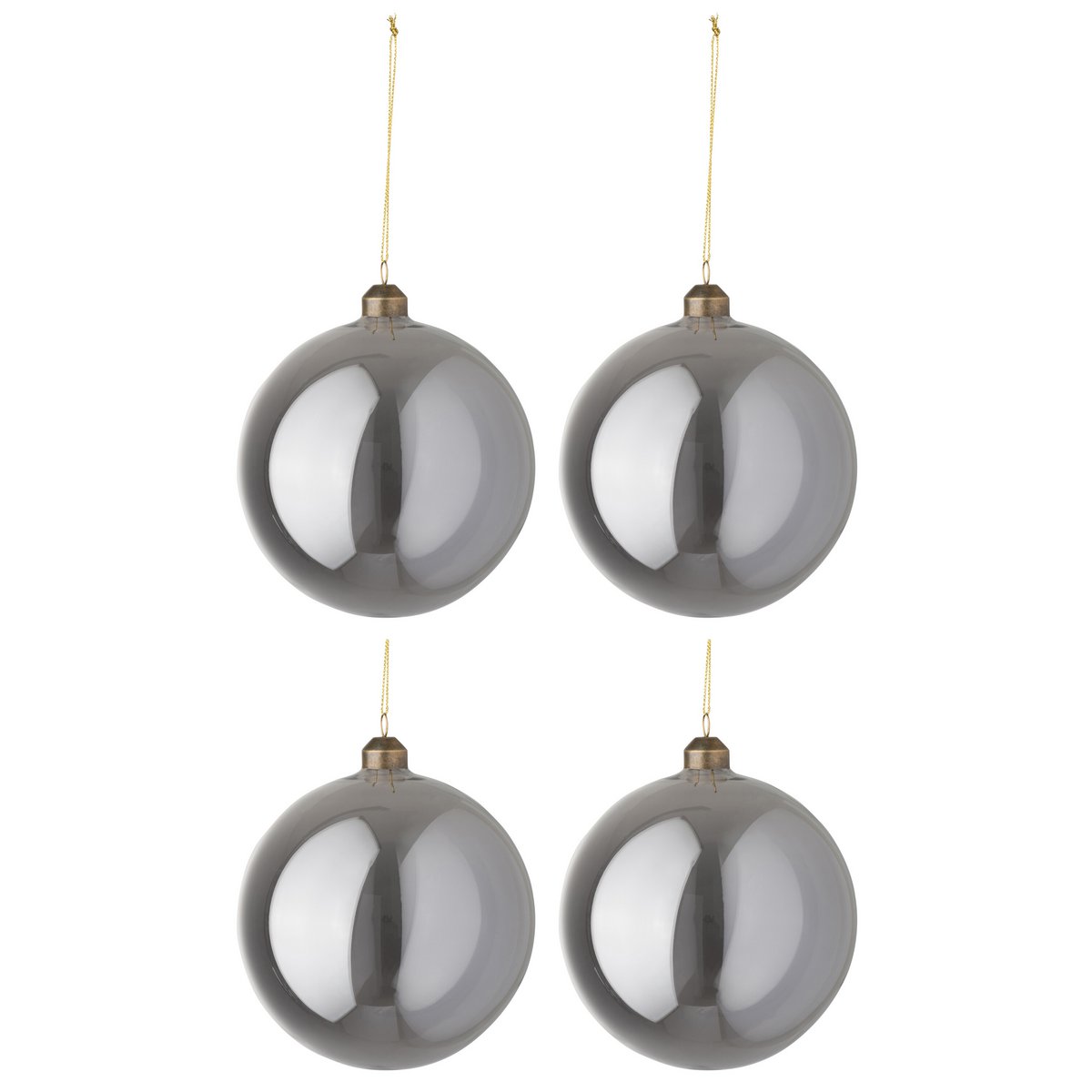 J -Linie Weihnachtsball Fest - Glas - Perle Grey - groß - Schachtel 4