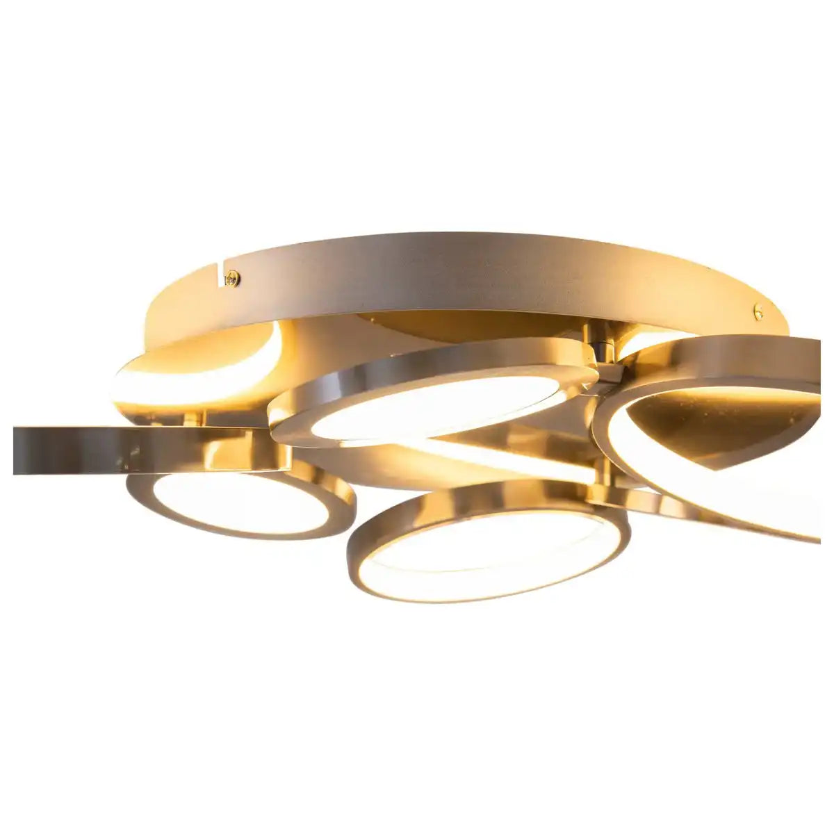 LED Deckenleuchte "STELARI" Ø 56 cm, aus Metall in stahl-blank und weißem Kunststoff, mit fest verbauten LEDs, Deckenlampe für Wohnräume oder Büro