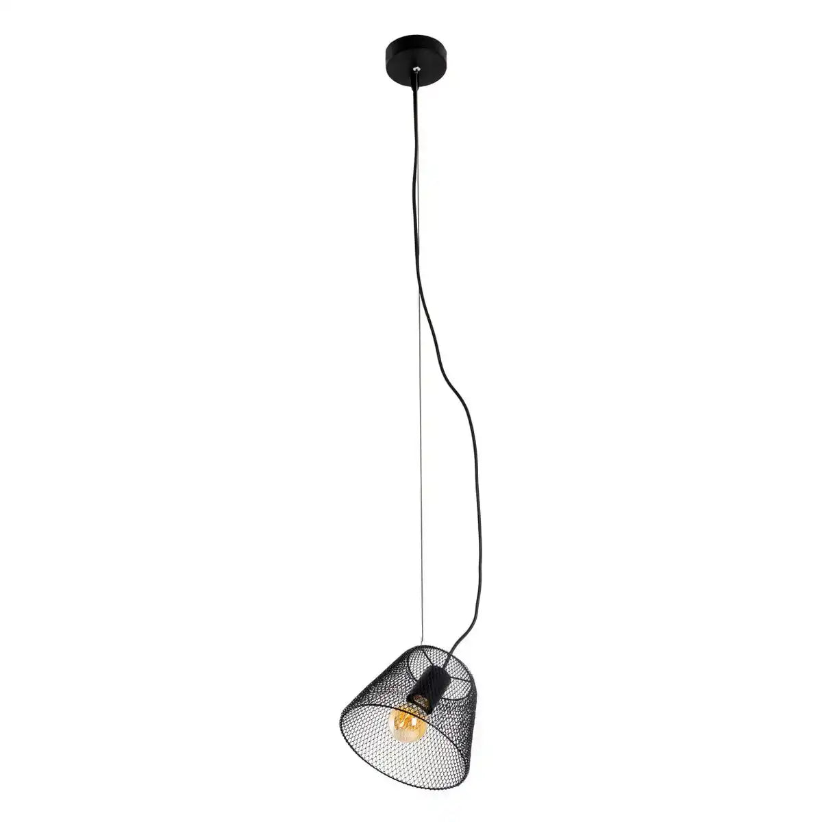Pendelleuchte "KORIE", Pendellampe aus Metall in Schwarz, mit E27-Fassung, Ø20cm, für Wohnbereich und Büro.
