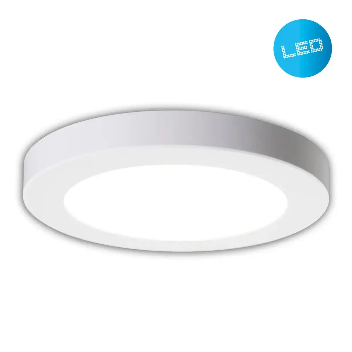 LED Deckenleuchte "BONUS" Ø16,5 cm, Funktionsleuchte Einbau- und Aufbau möglich, Deckenlampe aus Metall und Kunststoff in weiß, mit fest verbauten LEDs, inkl. CCT-Farbwechsler