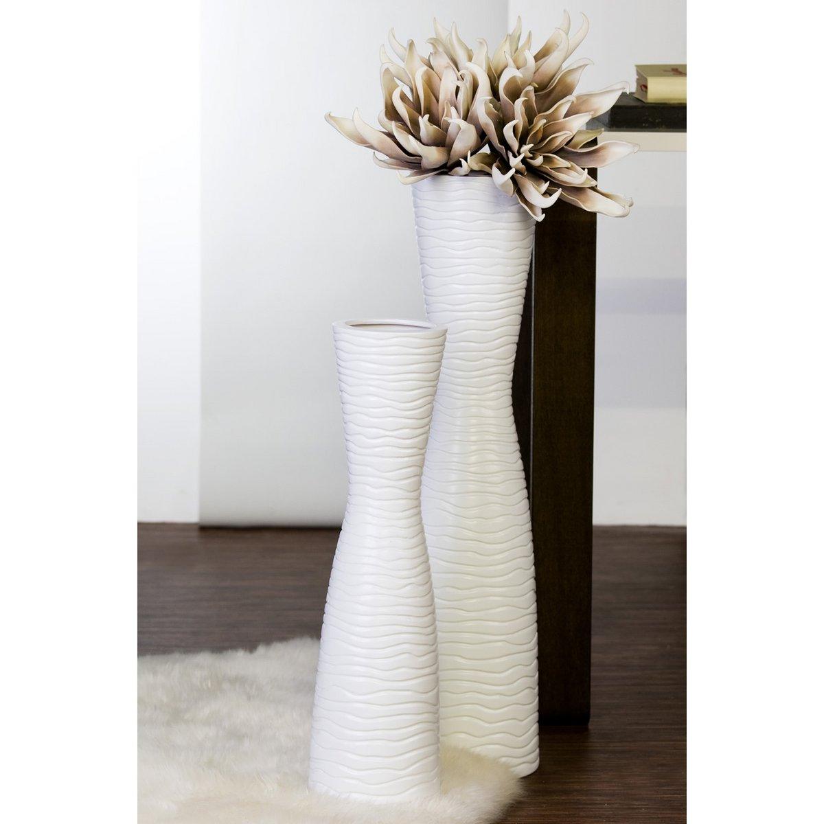 Keramik Vase "Tamera" weiß H.77/D.16