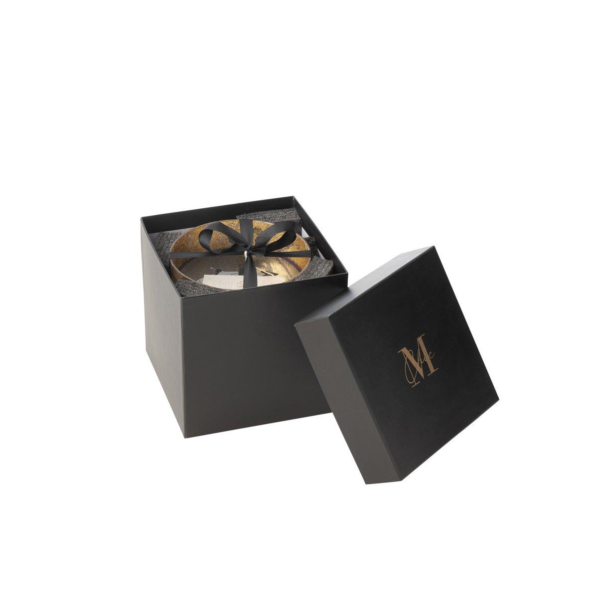 J-Line Duftkerze M-Chic Glas Gold/Schwarz Medium-80U