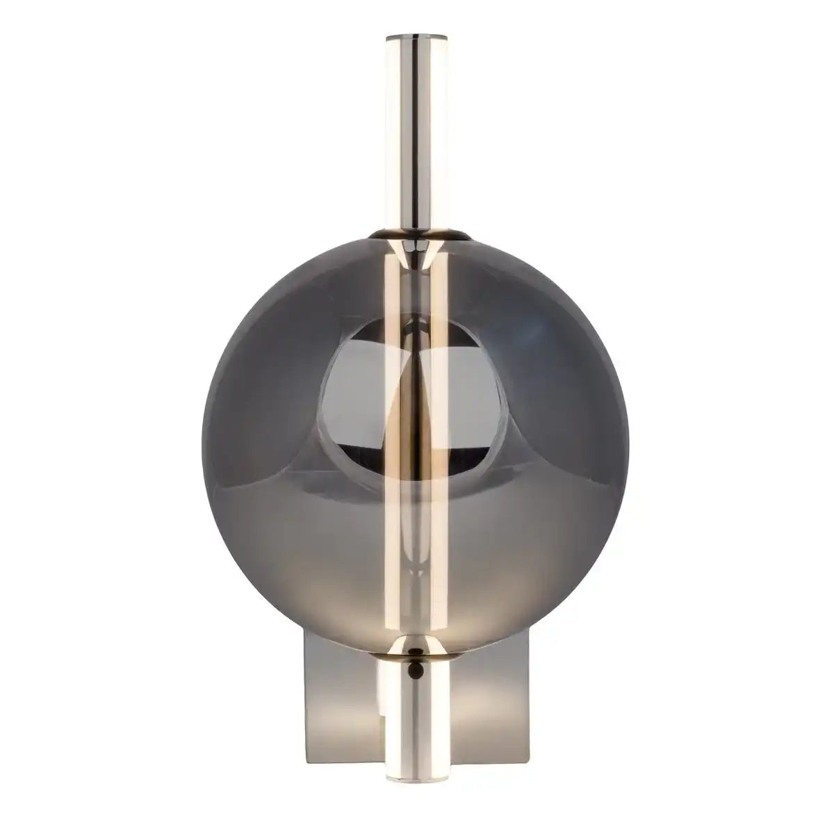 LED Wandleuchte "NOVA" chrom aus Metall und Rauchglas, mit integrierter LED, 31,3 cm hoch
