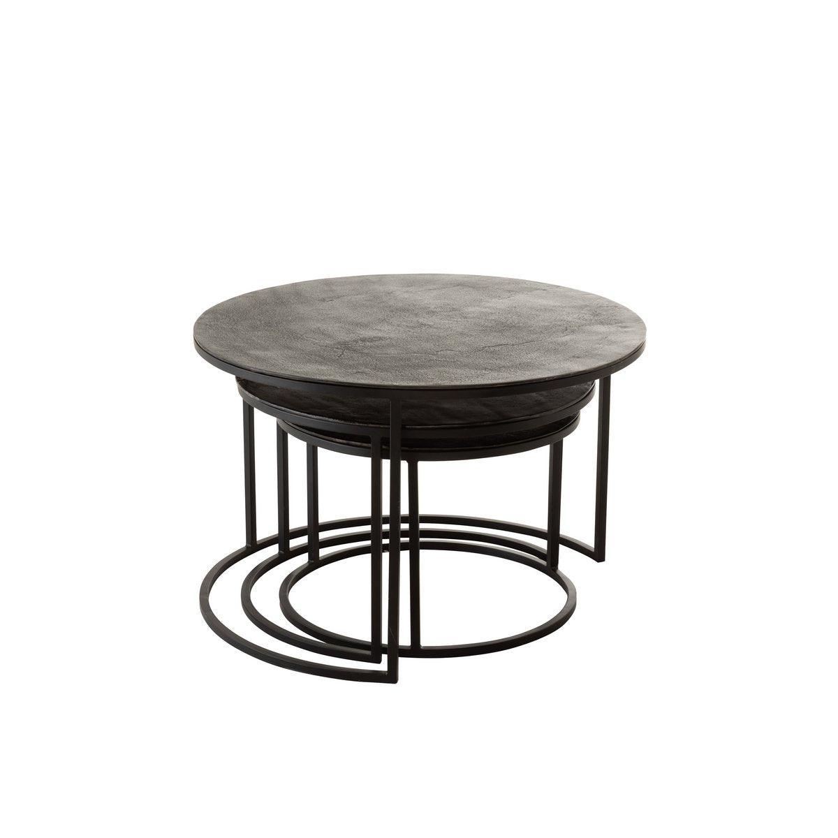 J-Line Beistelltisch Oxidize – Aluminium/Eisen – Schwarz/Grün