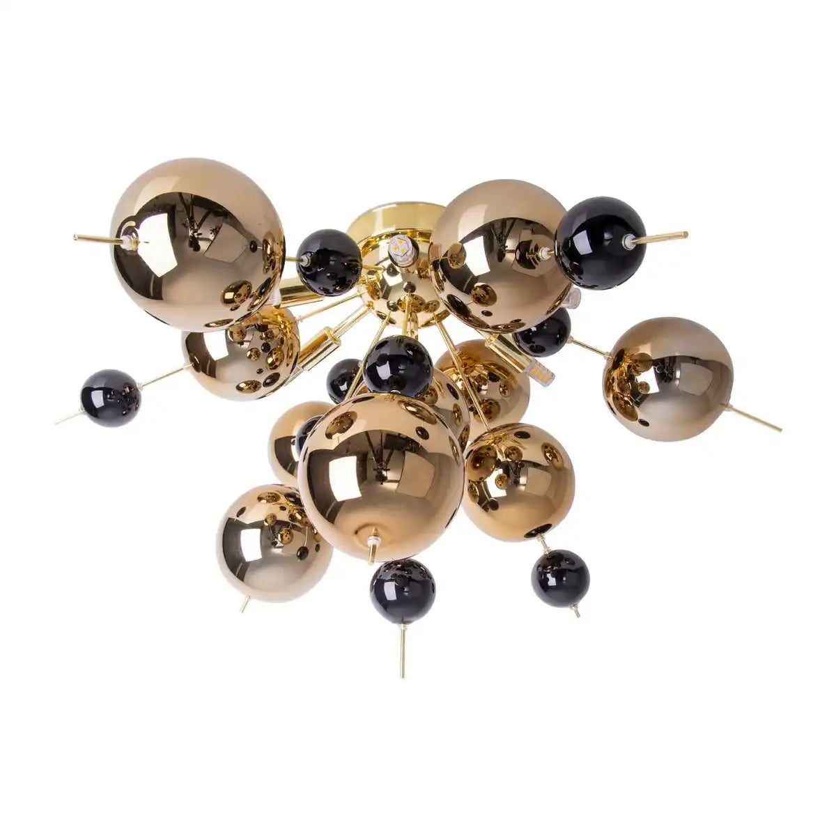 Deckenleuchte "EXPLOSION" Gold aus Metall und Glas, G9 Fassungen, Deckenlampe für Esszimmer, Wohnzimmer, Diele oder Büro, Ø57 cm