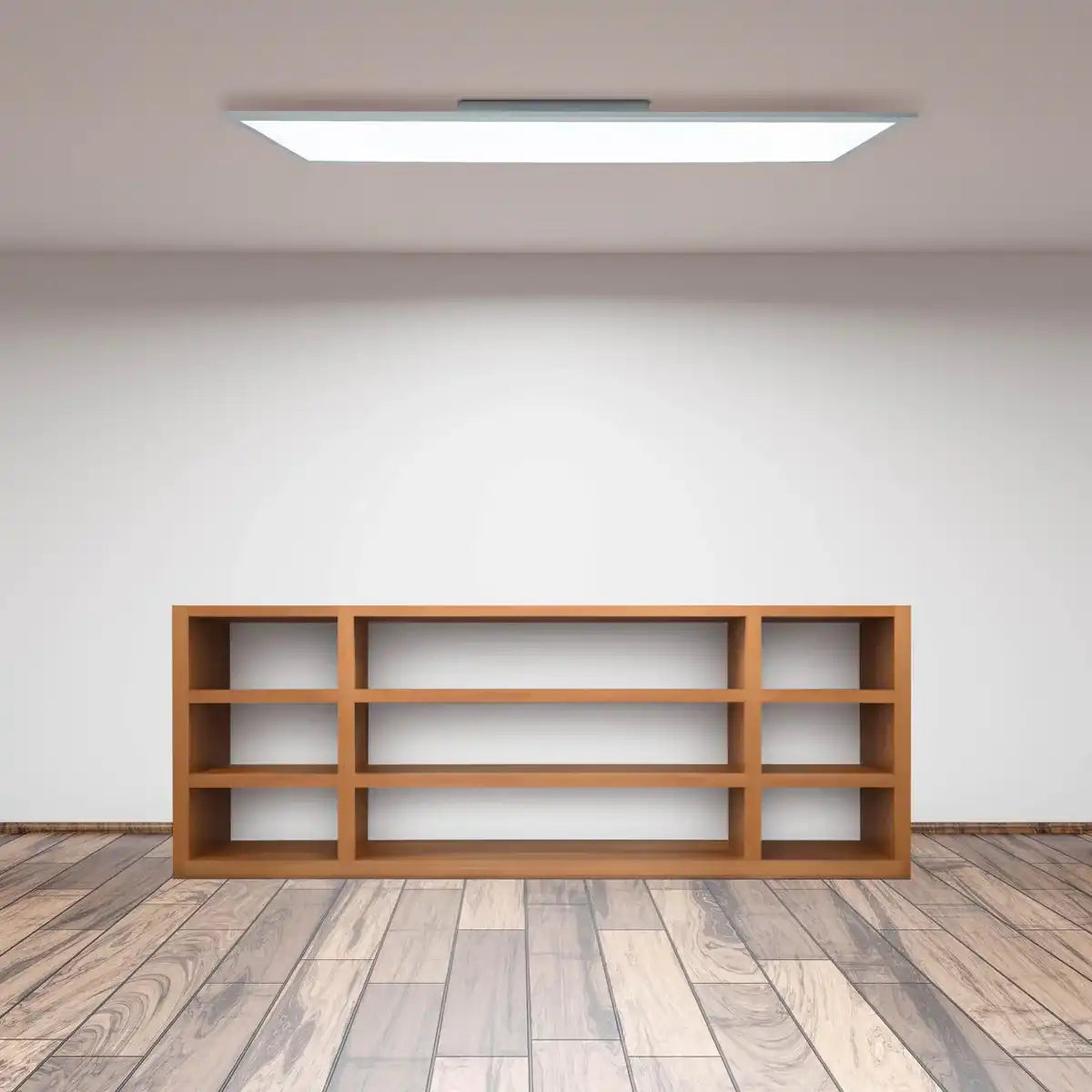 LED Panel-Deckenleuchte "NICO", funktionelle Deckenleuchte aus Metall und Kunststoff in weiß, mit festverbauten LED und vielen Funktionen, ideal für Büro, Praxis oder Werkstatt, ca. 119,5 cm lang