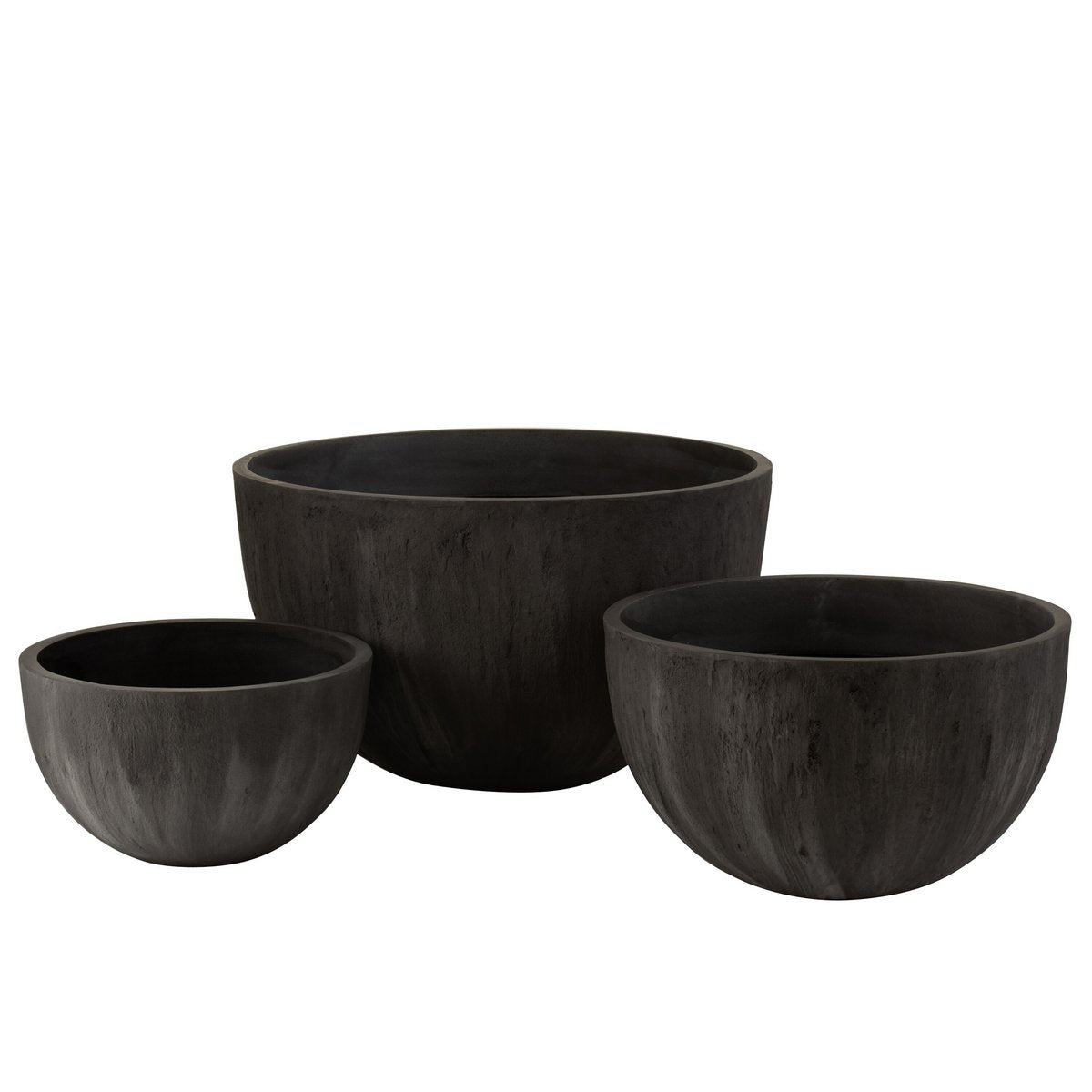 J -Line Flowerpot Round - Keramik - Schwarz - 3 Teile - Ø 60 cm