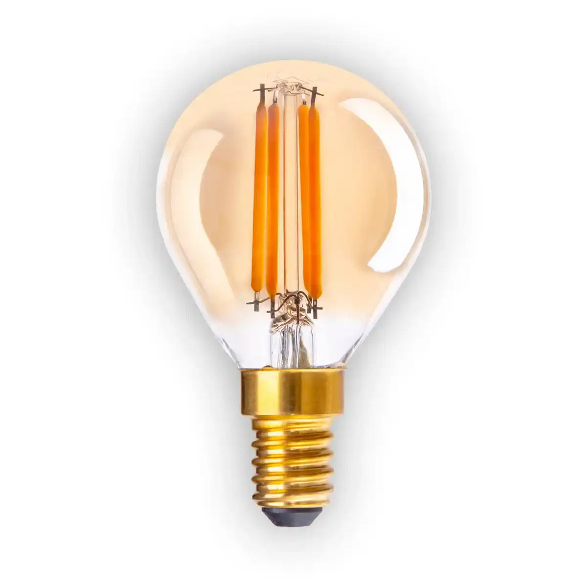 5er-Set LED Leuchtmittel mit E14-Fassung 4 Watt, aus Metall und Glas, amber