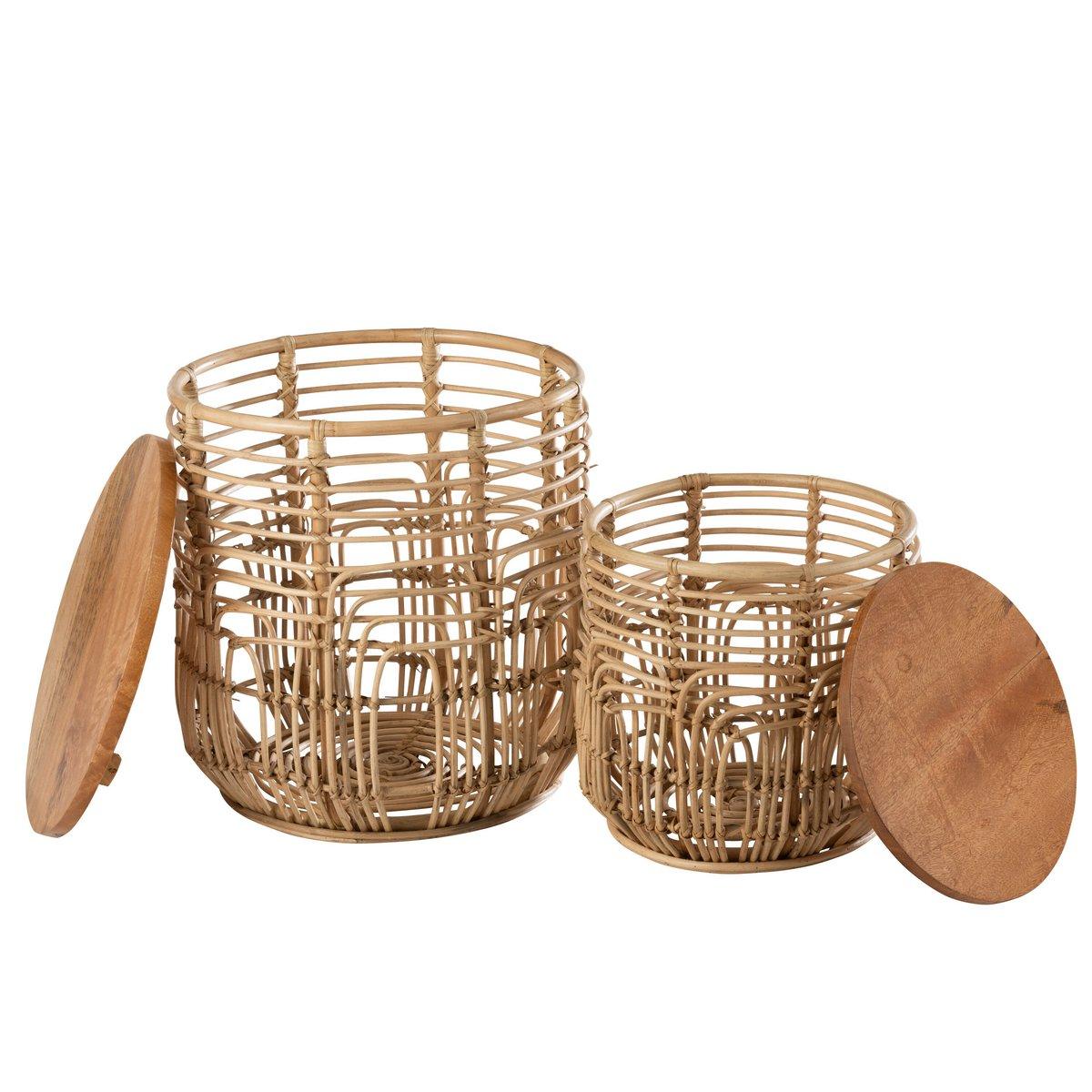 J-Line Beistelltisch Ellen – Rattan – Natur