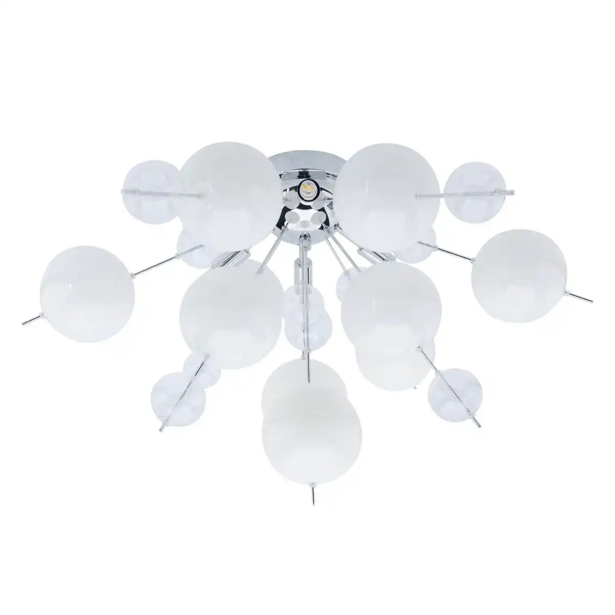 Deckenleuchte "EXPLOSION" weiß aus Metall und Glas, G9 Fassungen, Deckenlampe für Esszimmer, Wohnzimmer, Diele oder Büro, Ø57 cm