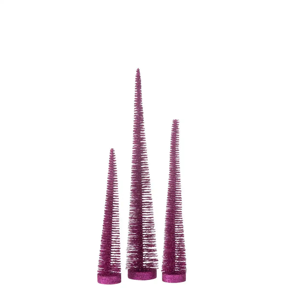 J -Line Dekoration Weihnachtsbaum Glitzer - Kunststoff - Fuchsia - Schachtel 7