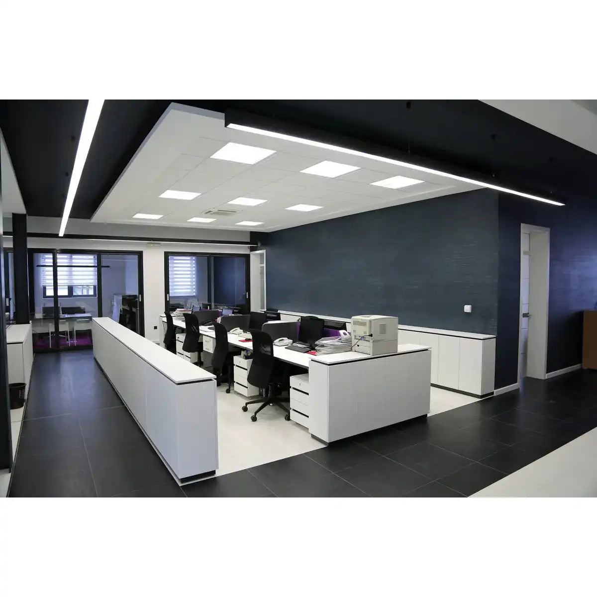 LED Einlegepanel "THORE" 62x62x1cm, Deckenleuchte aus Metall und Kunststoff in weiß, mit festverbauten LEDs