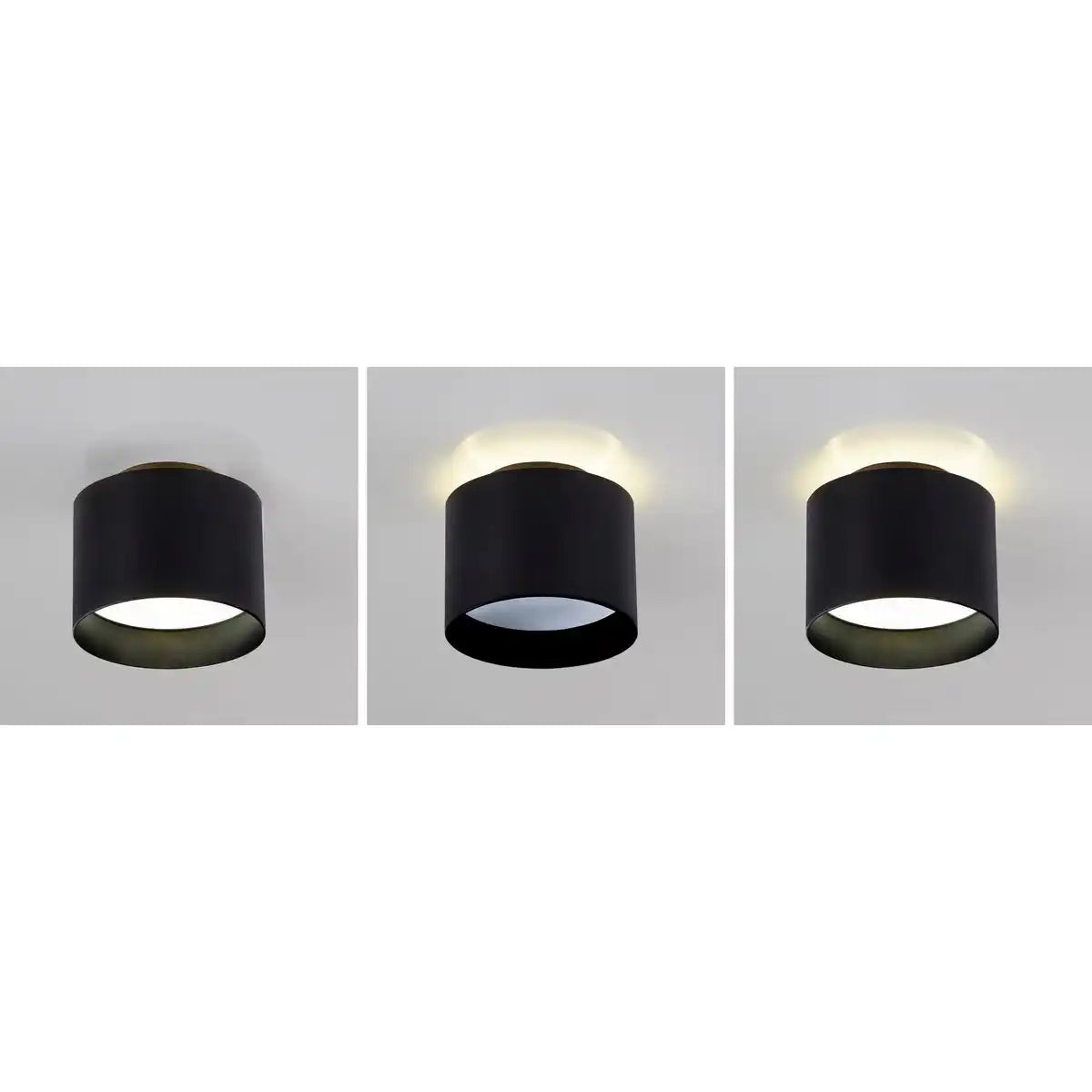 LED Spot "TRIOS" Ø 10 cm schwarz, aus Metall und Kunststoff mit integrierten LEDs