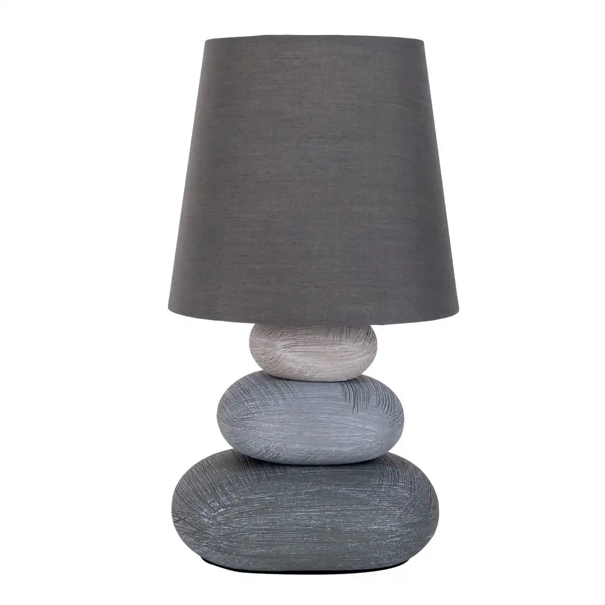 Keramik Tischleuchte "STONEY", Tischlampe aus Keramik in Grau, mit E14-Fassung, Tischlampe für Esszimmer, Wohnzimmer, Diele oder Büro, oder als Nachttischlampe, 31 cm hoch