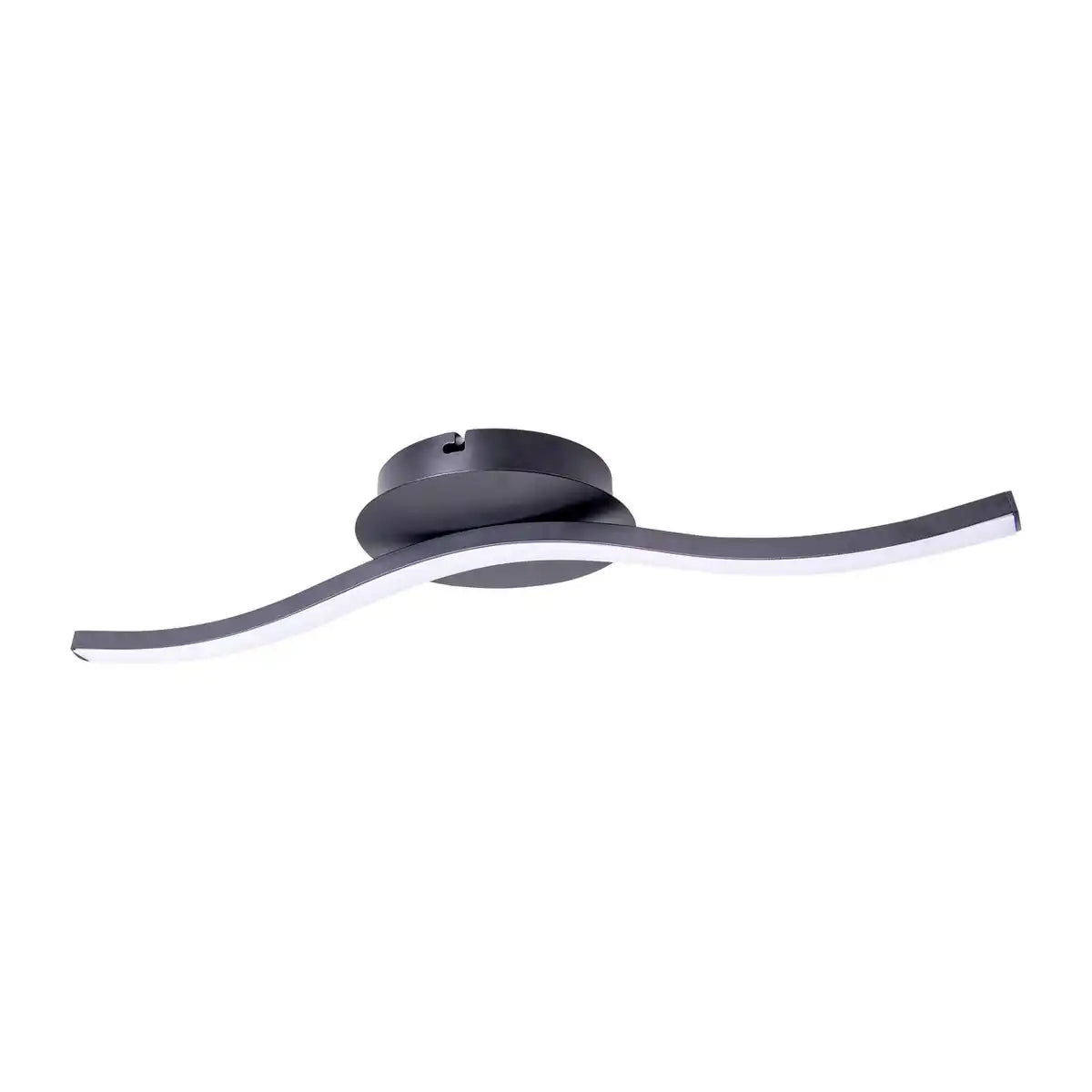 LED Wand-/Deckenleuchte "ONDA", Deckenlampe aus Metall und Kunststoff in Schwarz, mit fest verbauten LEDs, Beleuchtung für Wohnzimmer, Büro oder Nachttisch 45 cm lang